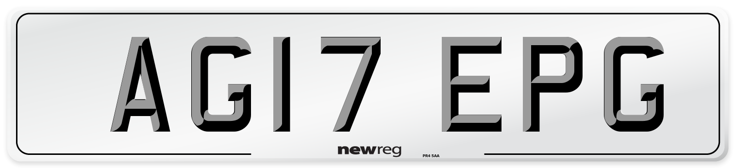 AG17 EPG Number Plate from New Reg